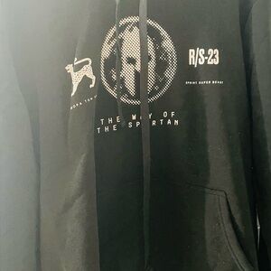 Black Spartan Graphic Hoodie Large